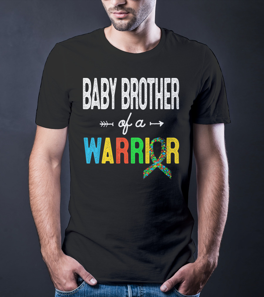 Baby Brother Of A Warrior Autism Awareness T-Shirt