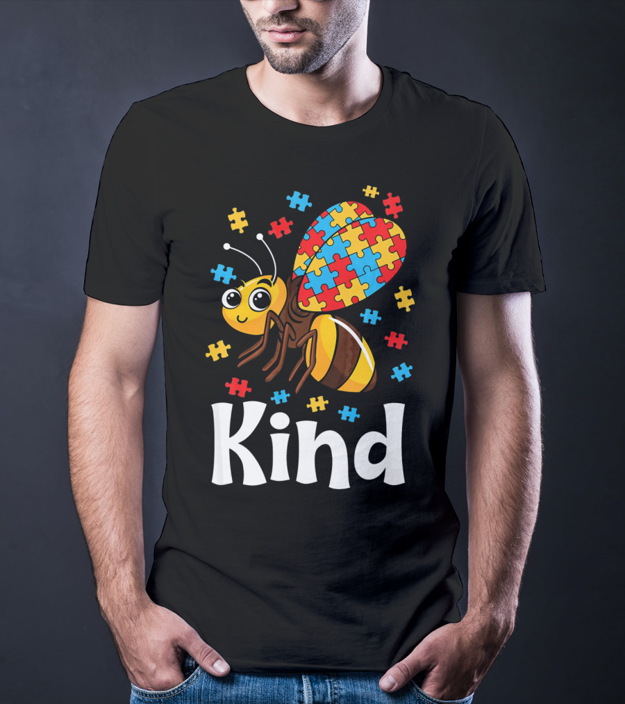 Puzzle Bee Kind Autism Awareness Beekind T-Shirt