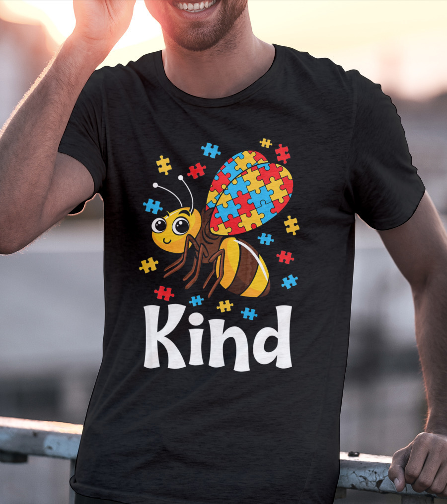 Puzzle Bee Kind Autism Awareness Beekind T-Shirt