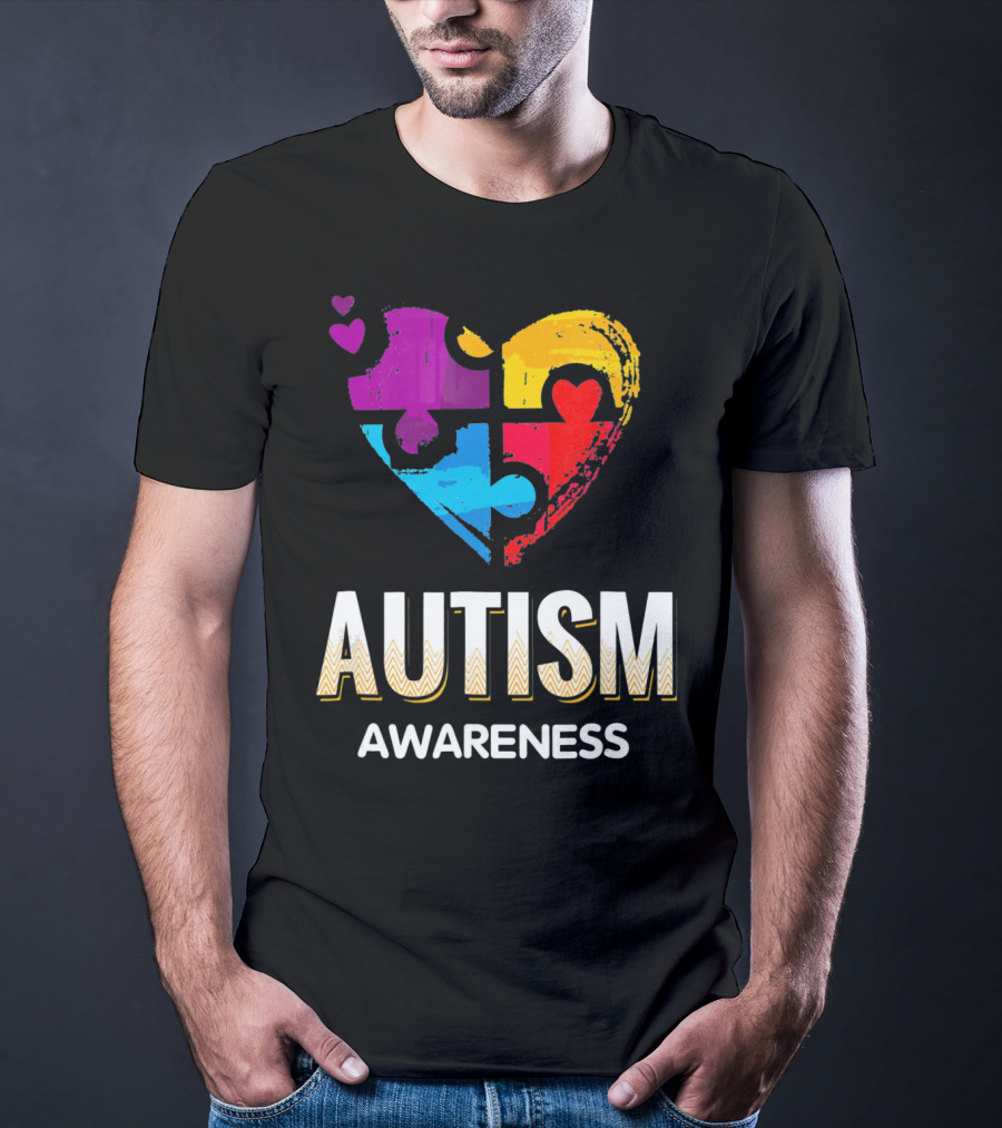 Autism Awareness Love Puzzle Heart T-Shirt