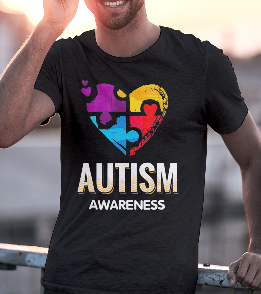 Autism Awareness Love Puzzle Heart T-Shirt