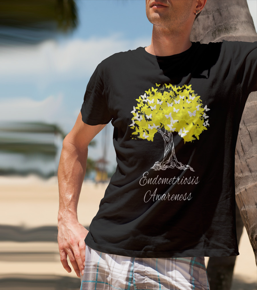 Endometriosis Awareness Butterfly Tree T-Shirt