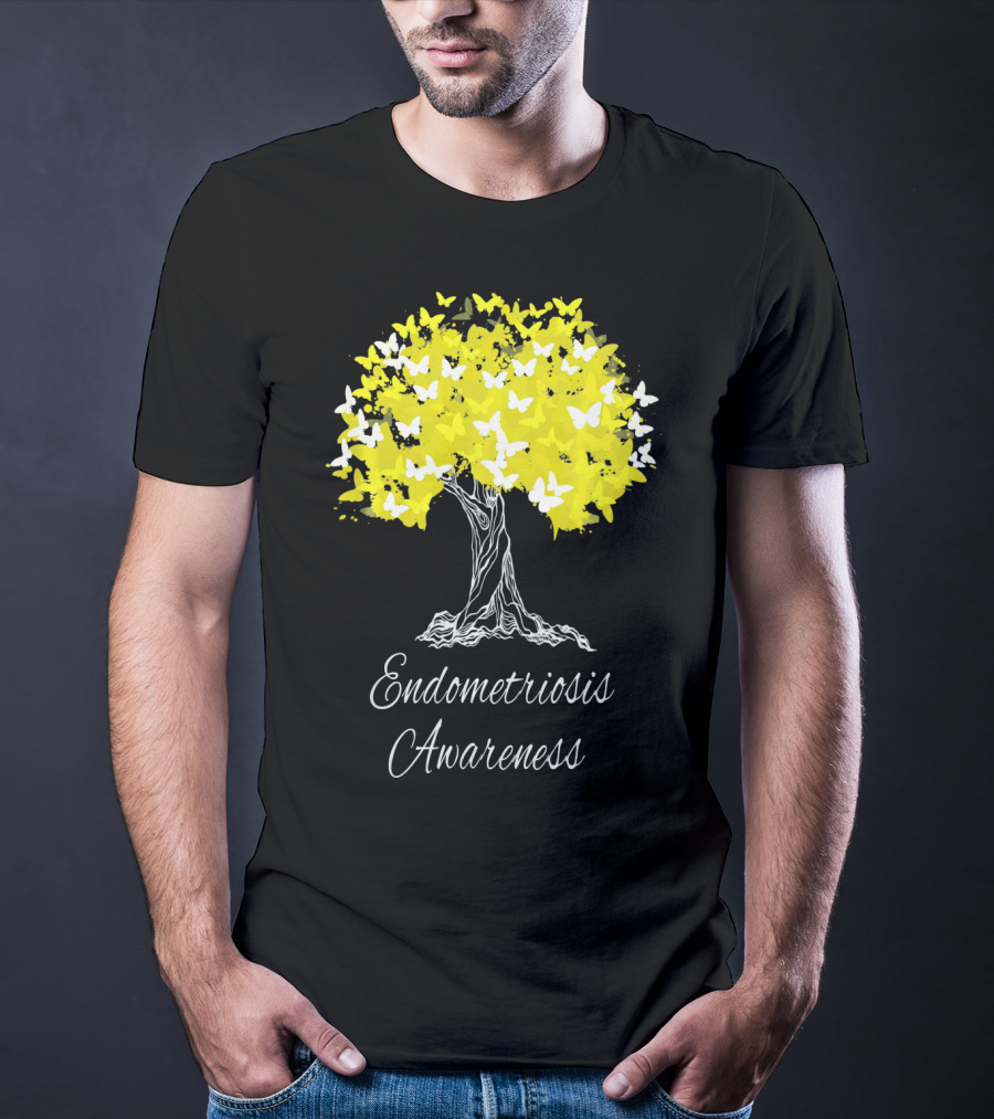 Endometriosis Awareness Butterfly Tree T-Shirt