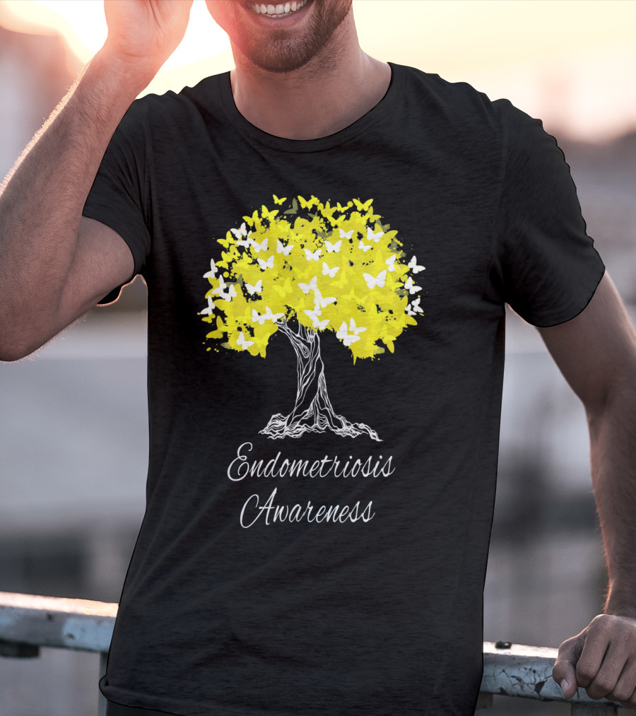 Endometriosis Awareness Butterfly Tree T-Shirt