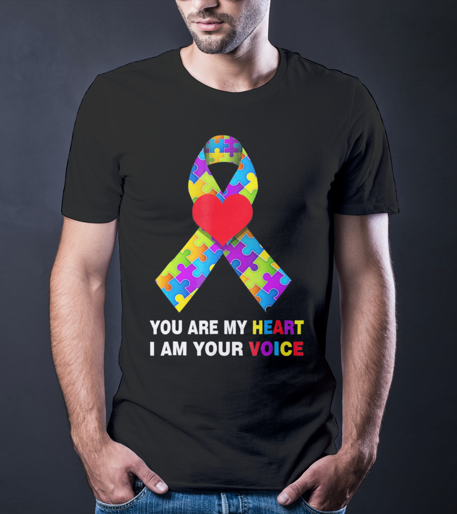 You Are My Heart Autism Awareness Puzzle Ribbon I Am Your Voice T-Shirt