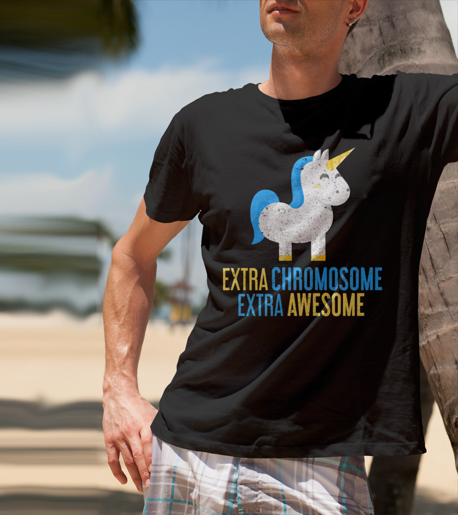 Extra Chromosome Extra Awesome Unicorn Down Syndrome Awareness T-Shirt