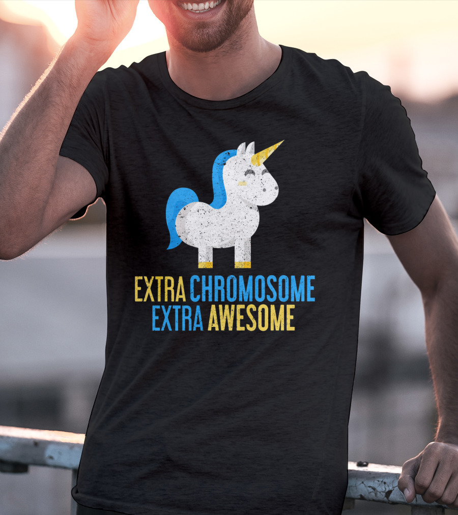 Extra Chromosome Extra Awesome Unicorn Down Syndrome Awareness T-Shirt