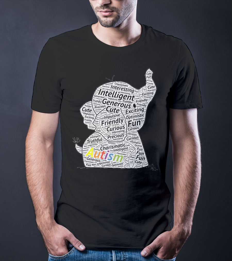Autism Intelligent Generous Friendly Fun Elephant T-Shirt