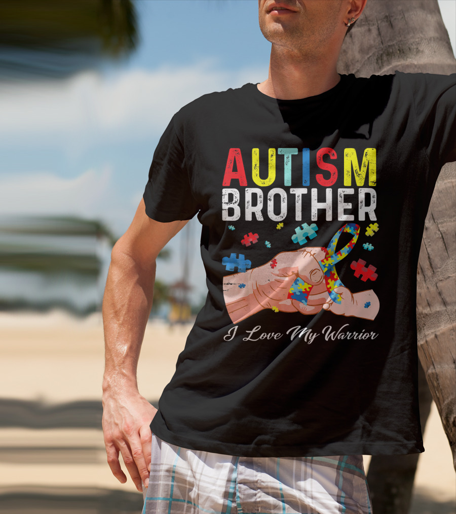 Autism Brother I Love My Warrior Puzzle T-Shirt