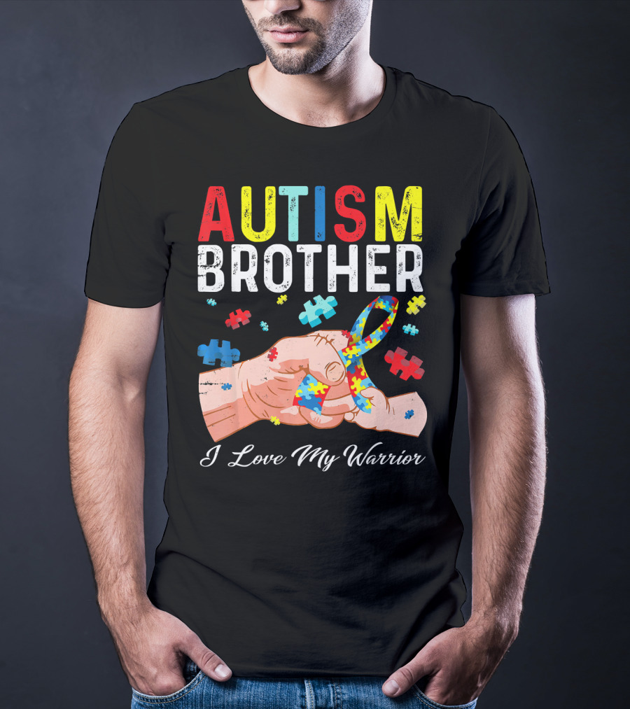 Autism Brother I Love My Warrior Puzzle T-Shirt
