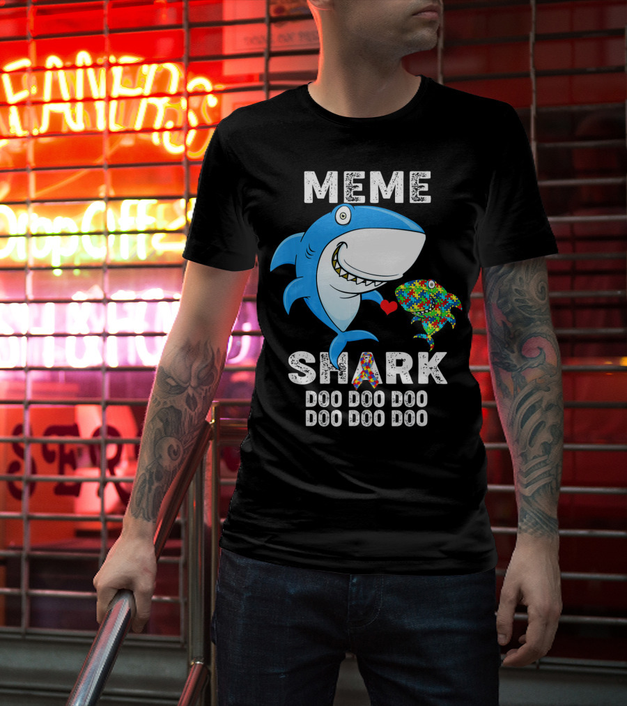 Meme Shark Doo Doo Doo Autism Awareness T-Shirt