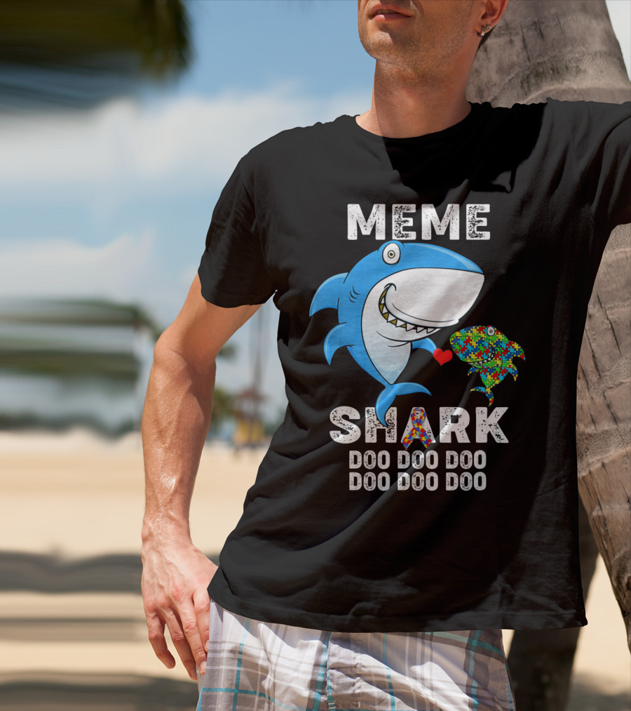 Meme Shark Doo Doo Doo Autism Awareness T-Shirt