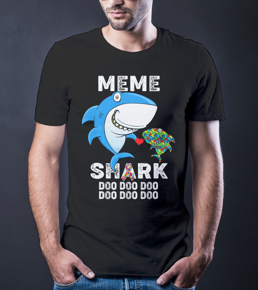 Meme Shark Doo Doo Doo Autism Awareness T-Shirt