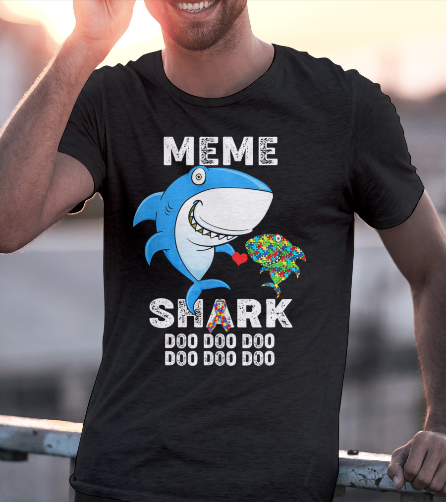 Meme Shark Doo Doo Doo Autism Awareness T-Shirt