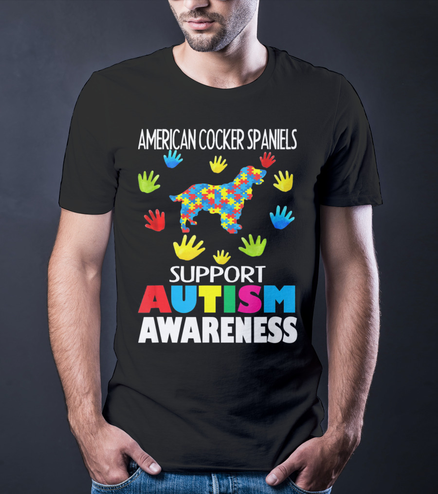 American Cocker Spaniels Support Autism Awareness T-Shirt
