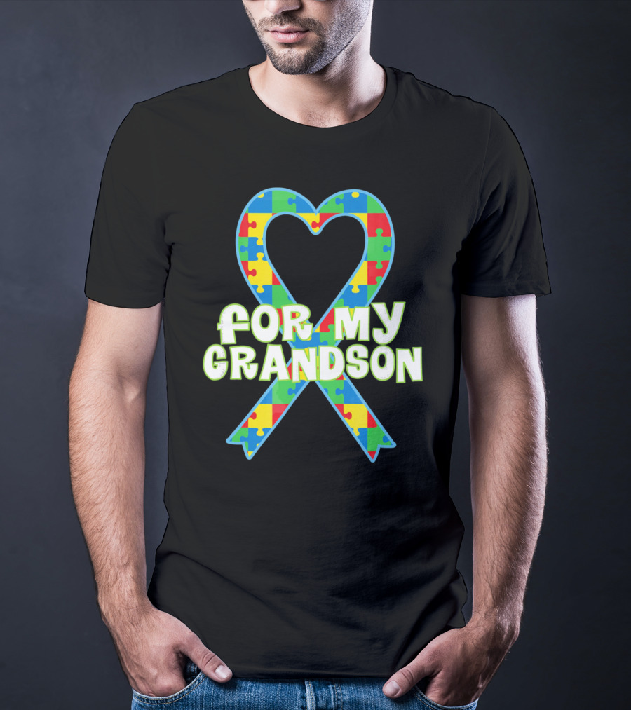 Autism Awareness Heart Puzzle For My Grandson T-Shirt