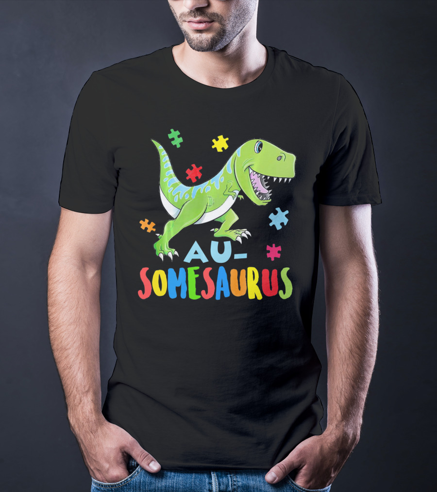 Ausomesaurus Dinosaur Autism Awareness T-Shirt