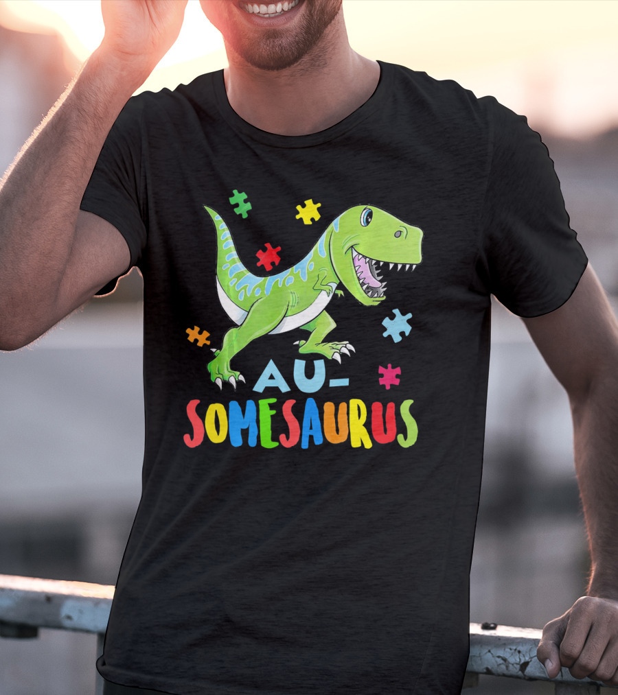 Ausomesaurus Dinosaur Autism Awareness T-Shirt