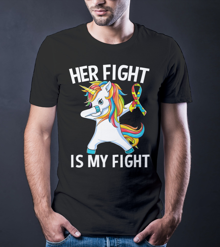 Her Fight Is My Fight Unicorn Puzzle T-Shirt