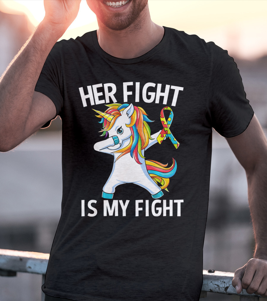 Her Fight Is My Fight Unicorn Puzzle T-Shirt
