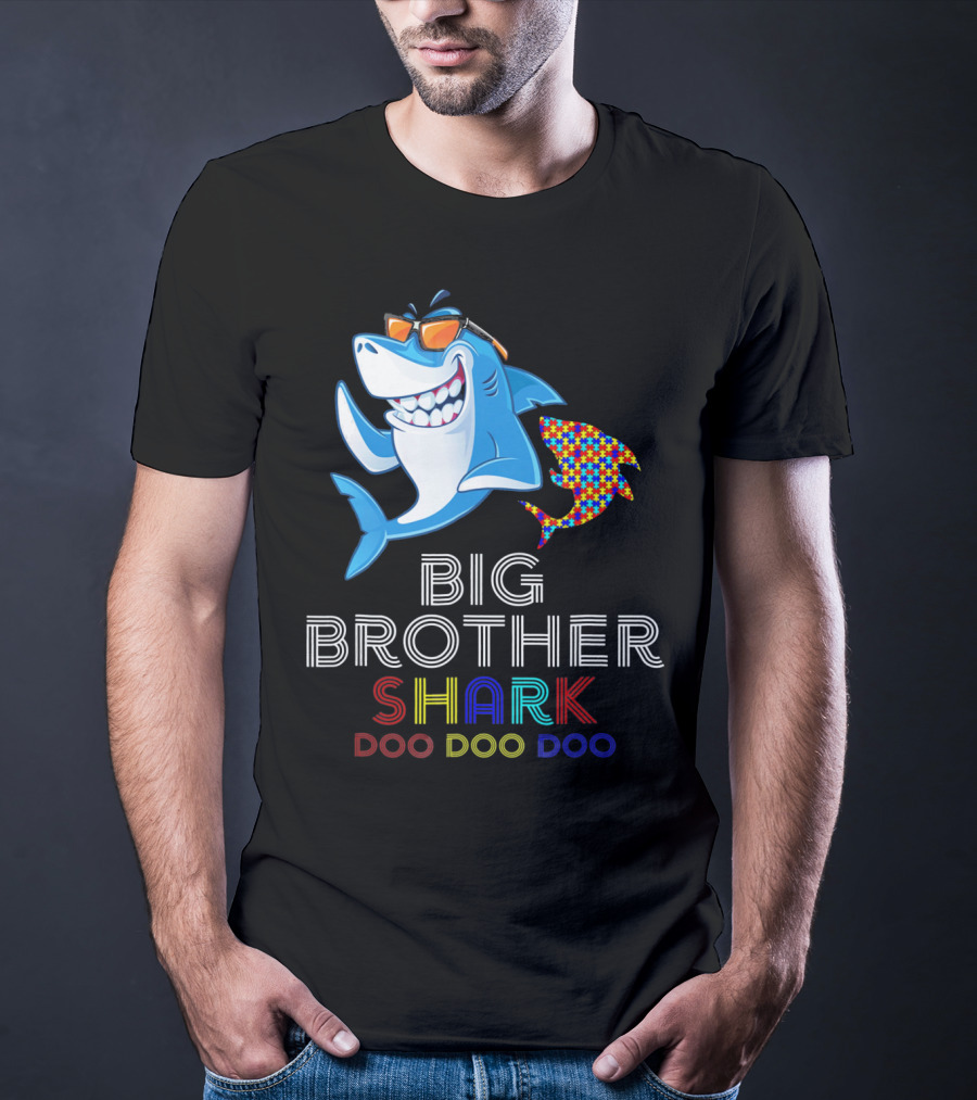 Big Brother Shark Autism Awareness Doo Doo Doo T-Shirt