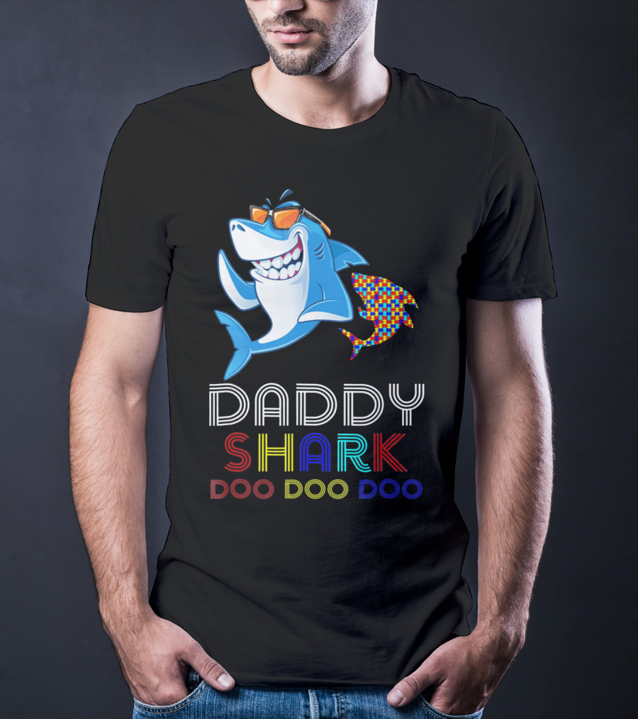 Daddy Shark Doo Doo Autism Awareness T-Shirt
