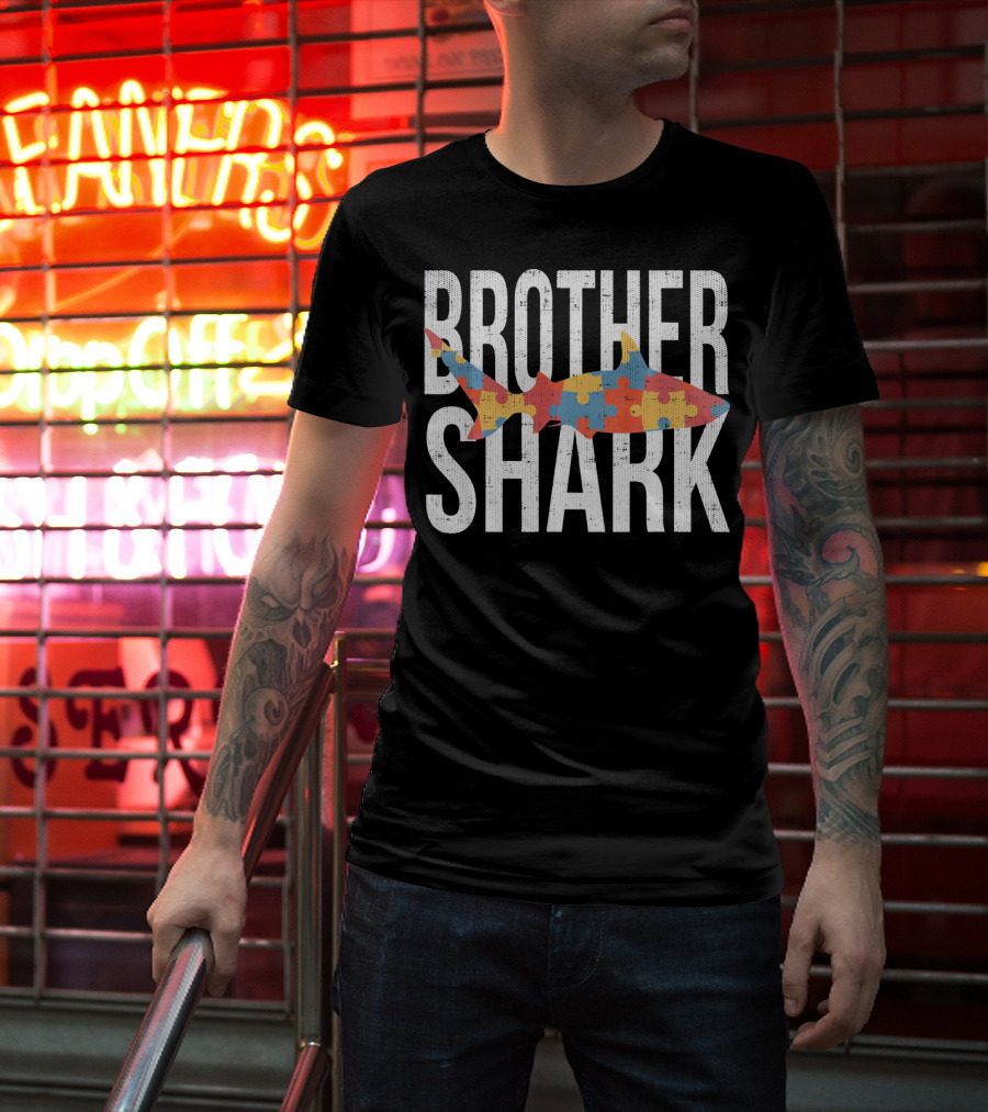 Brother Shark Puzzle Autism Awareness Family T-Shirt