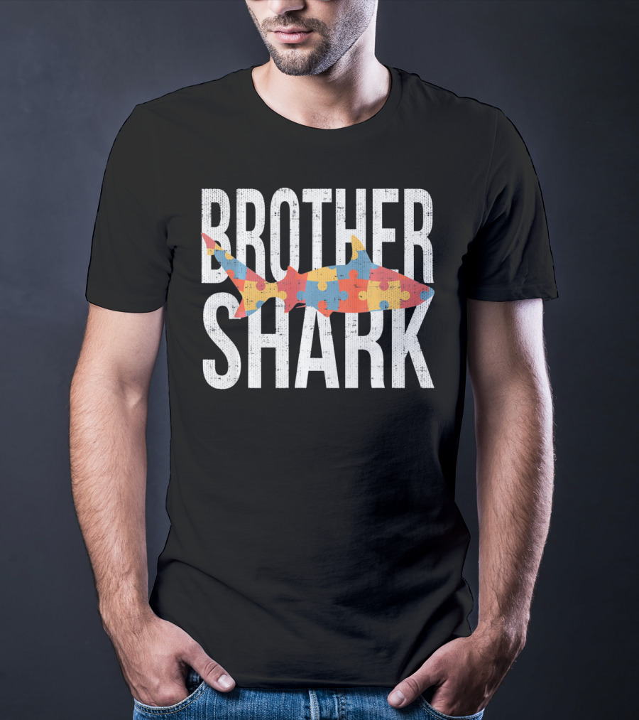 Brother Shark Puzzle Autism Awareness Family T-Shirt