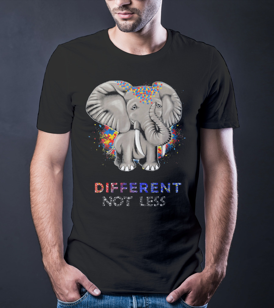 Different Not Less Autism Awareness Elephant T-Shirt