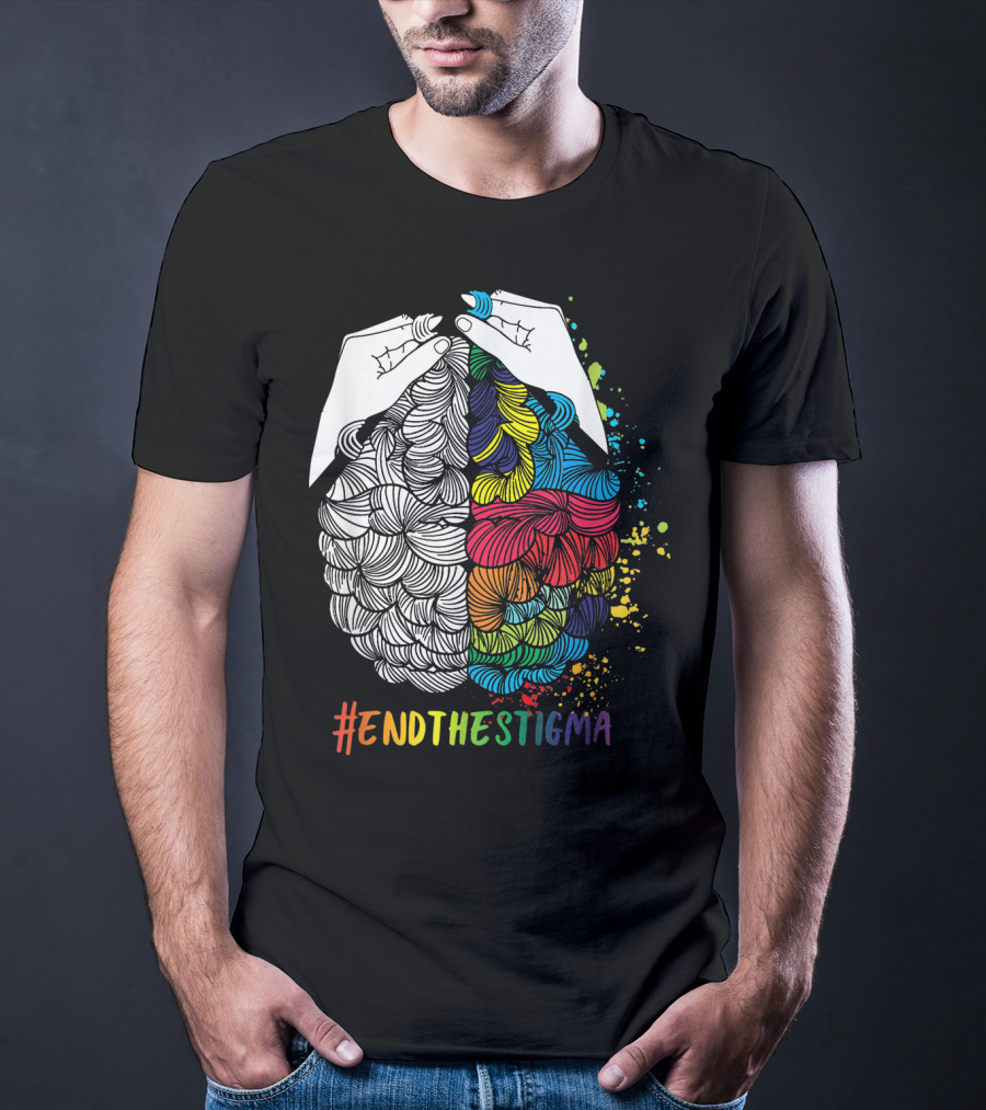 EndTheStigma Colorful Mental Health Matters Awareness T-Shirt