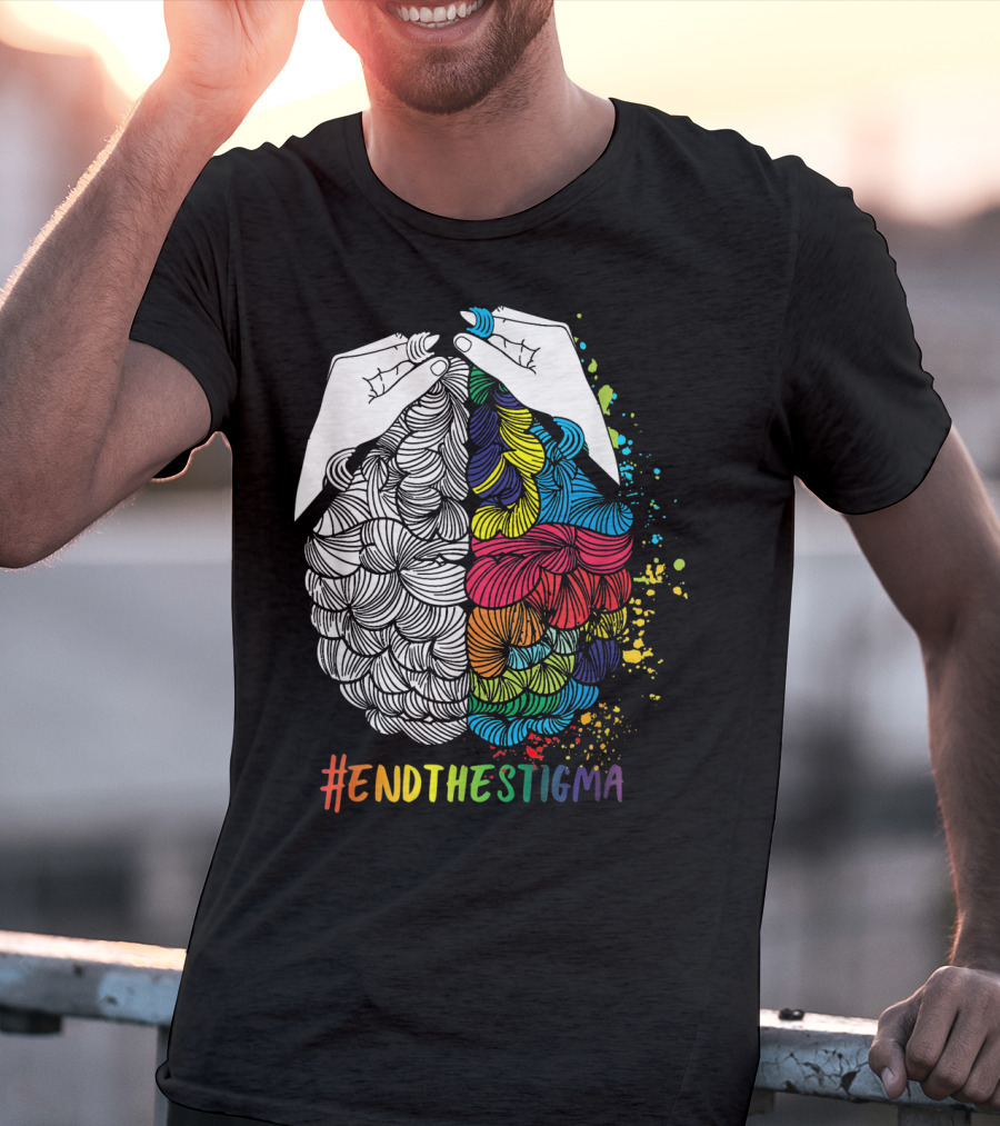 EndTheStigma Colorful Mental Health Matters Awareness T-Shirt