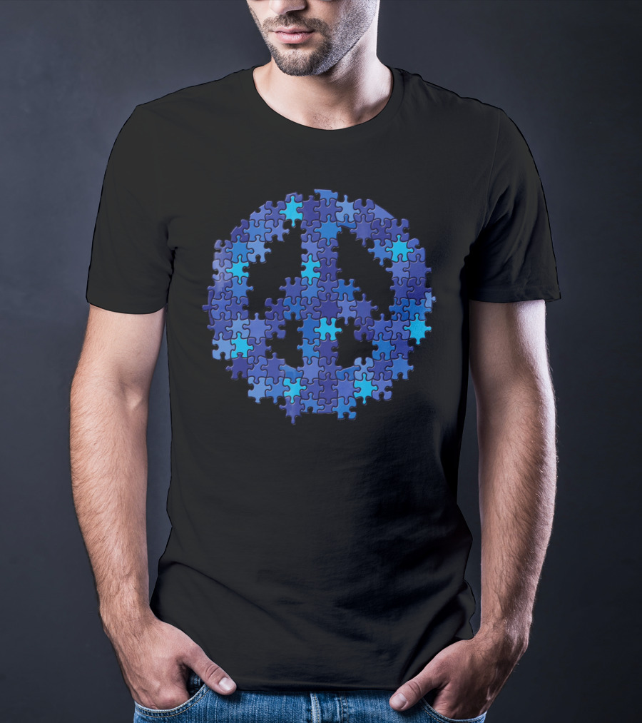 Puzzle Peace Sign Autism Spectrum Asperger T-Shirt