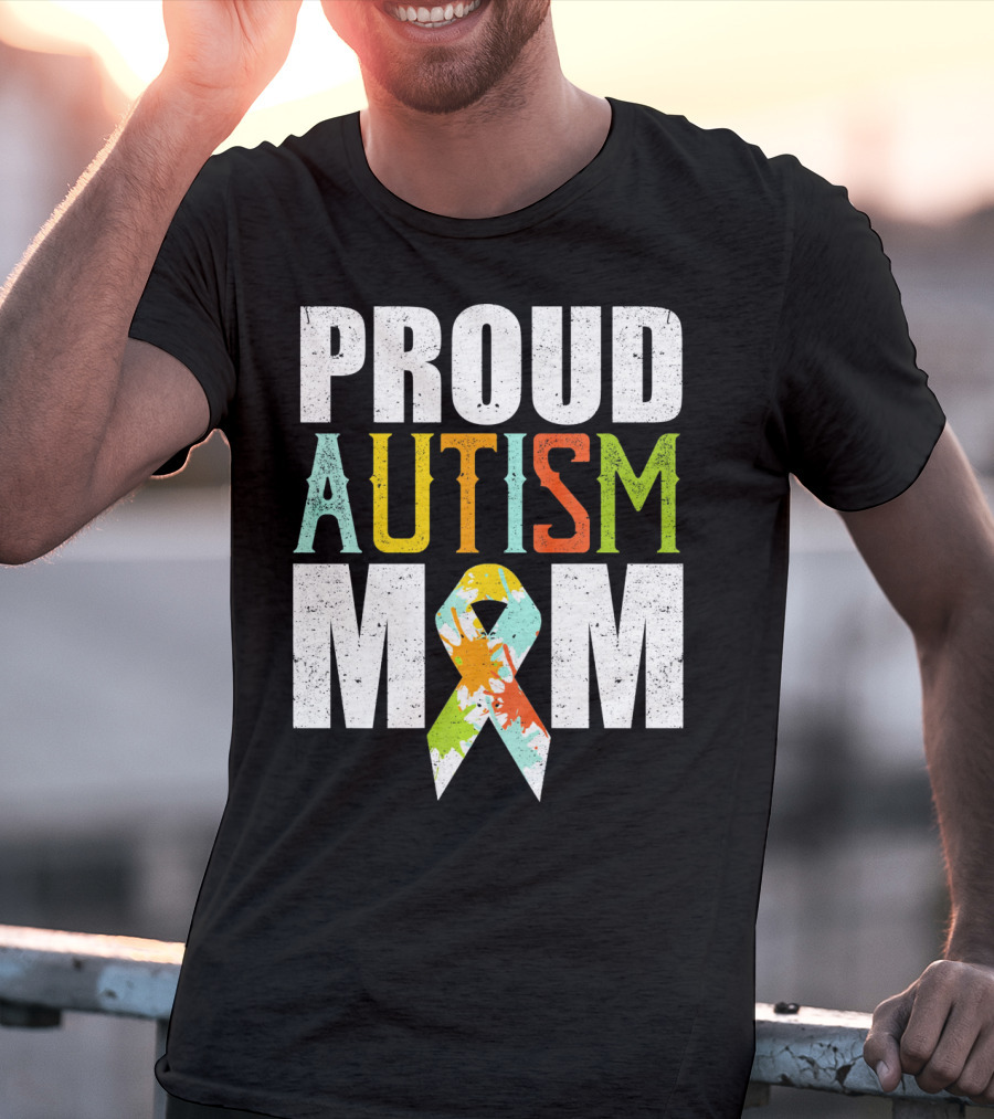 Proud Autism Mom Colorful Awareness T-Shirt