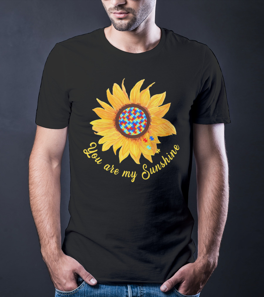 You Are My Sunshine Sunflower Autism Awareness Puzzle T-Shirt