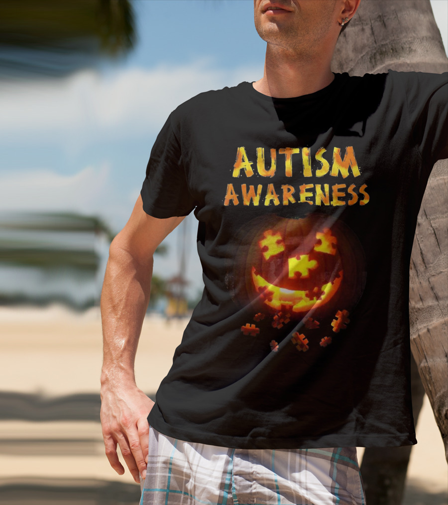 Autism Awareness Halloween Pumpkin Puzzle T-Shirt