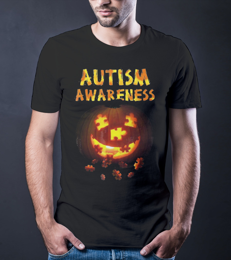 Autism Awareness Halloween Pumpkin Puzzle T-Shirt