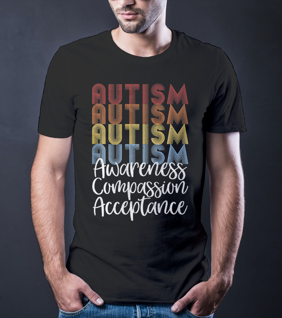 Autism Awareness Compassion Acceptance Retro Vintage T-Shirt