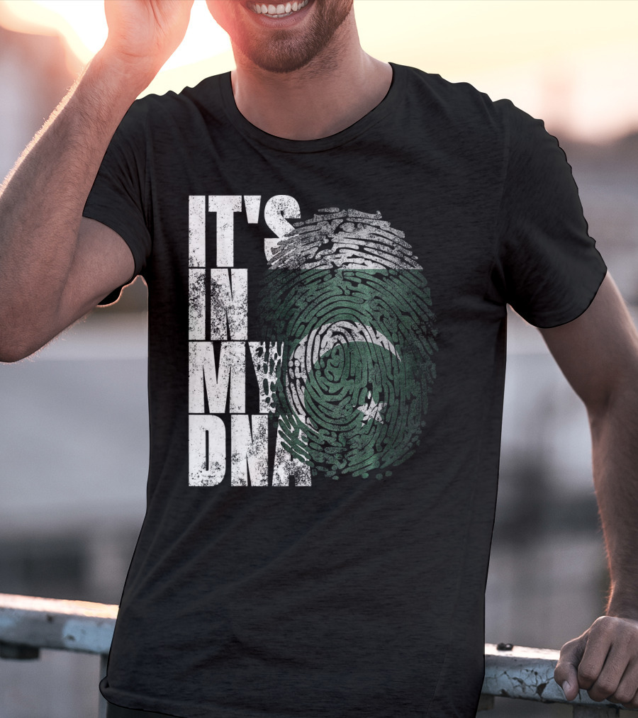 It's In My DNA Pakistani Flag Fingerprint T-Shirt