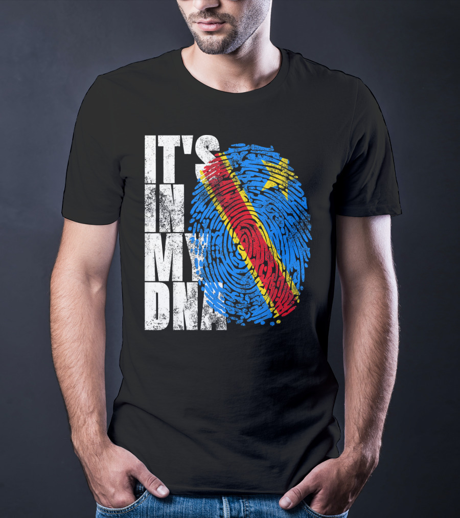 It's In My DNA Congo Flag Fingerprint Afro T-Shirt
