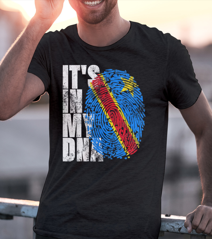 It's In My DNA Congo Flag Fingerprint Afro T-Shirt
