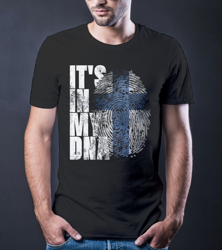 It's In My DNA Finnish Suomi Finland Fingerprint Flag T-Shirt