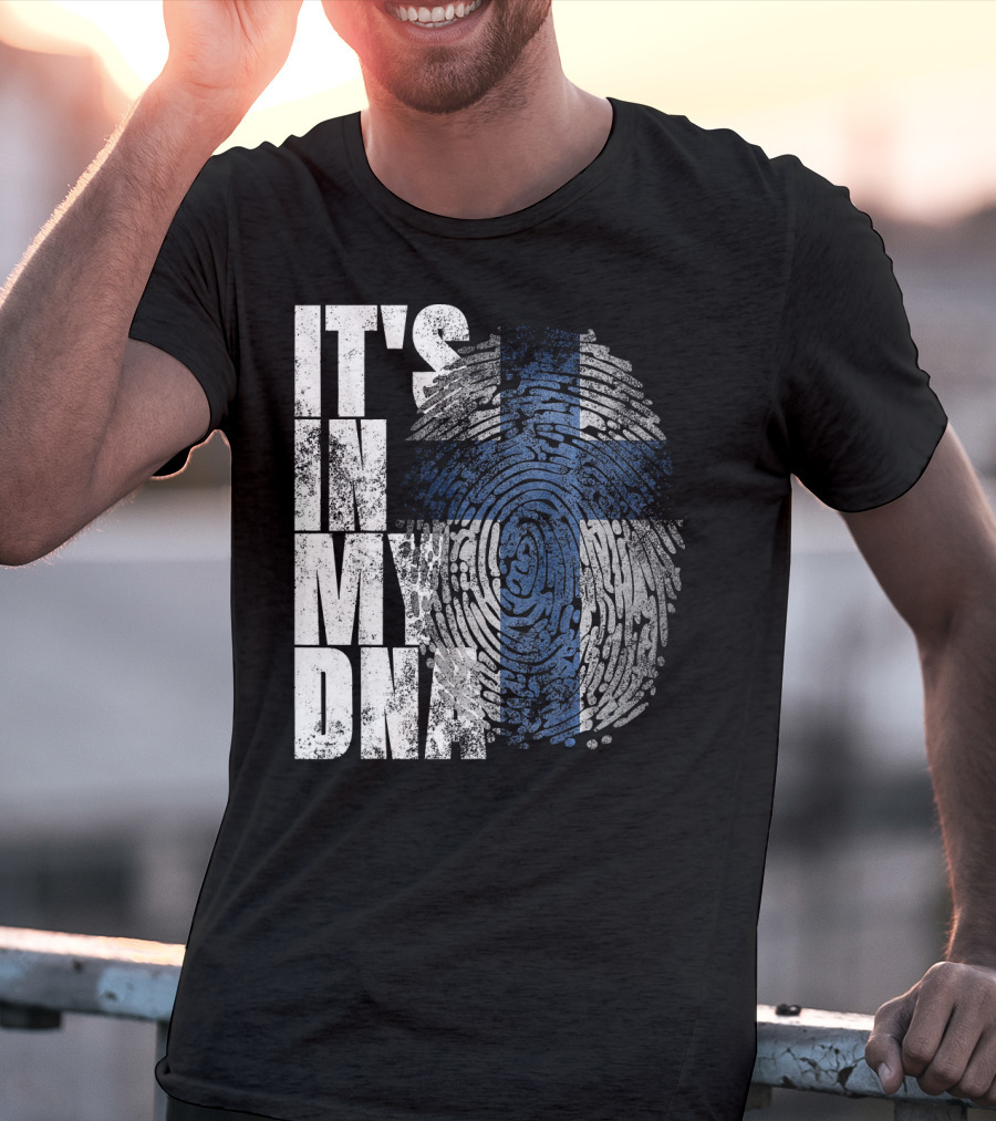 It's In My DNA Finnish Suomi Finland Fingerprint Flag T-Shirt