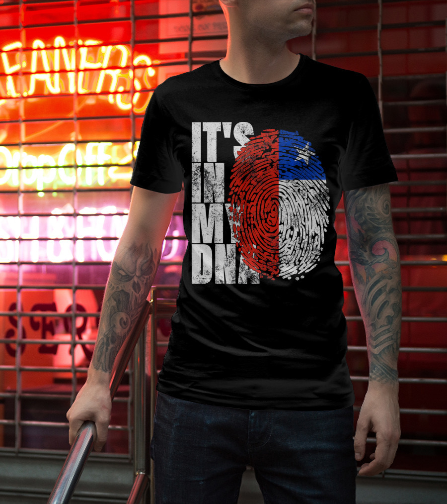 It's In My DNA Chilean Fingerprint Flag T-Shirt