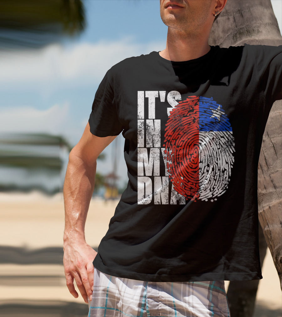 It's In My DNA Chilean Fingerprint Flag T-Shirt