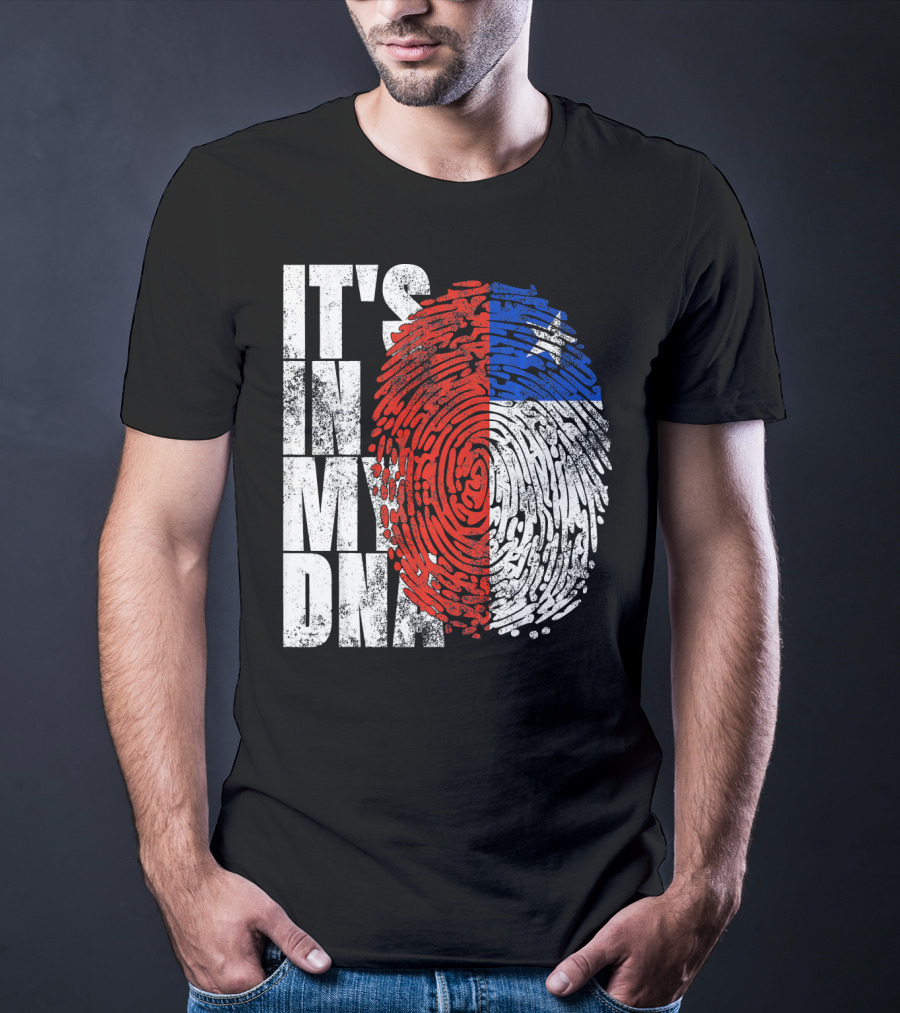 It's In My DNA Chilean Fingerprint Flag T-Shirt