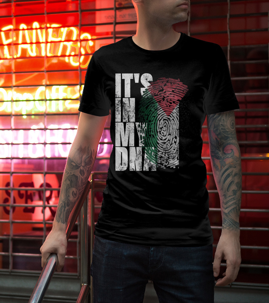 It's In My DNA Palestinian Flag Fingerprint T-Shirt