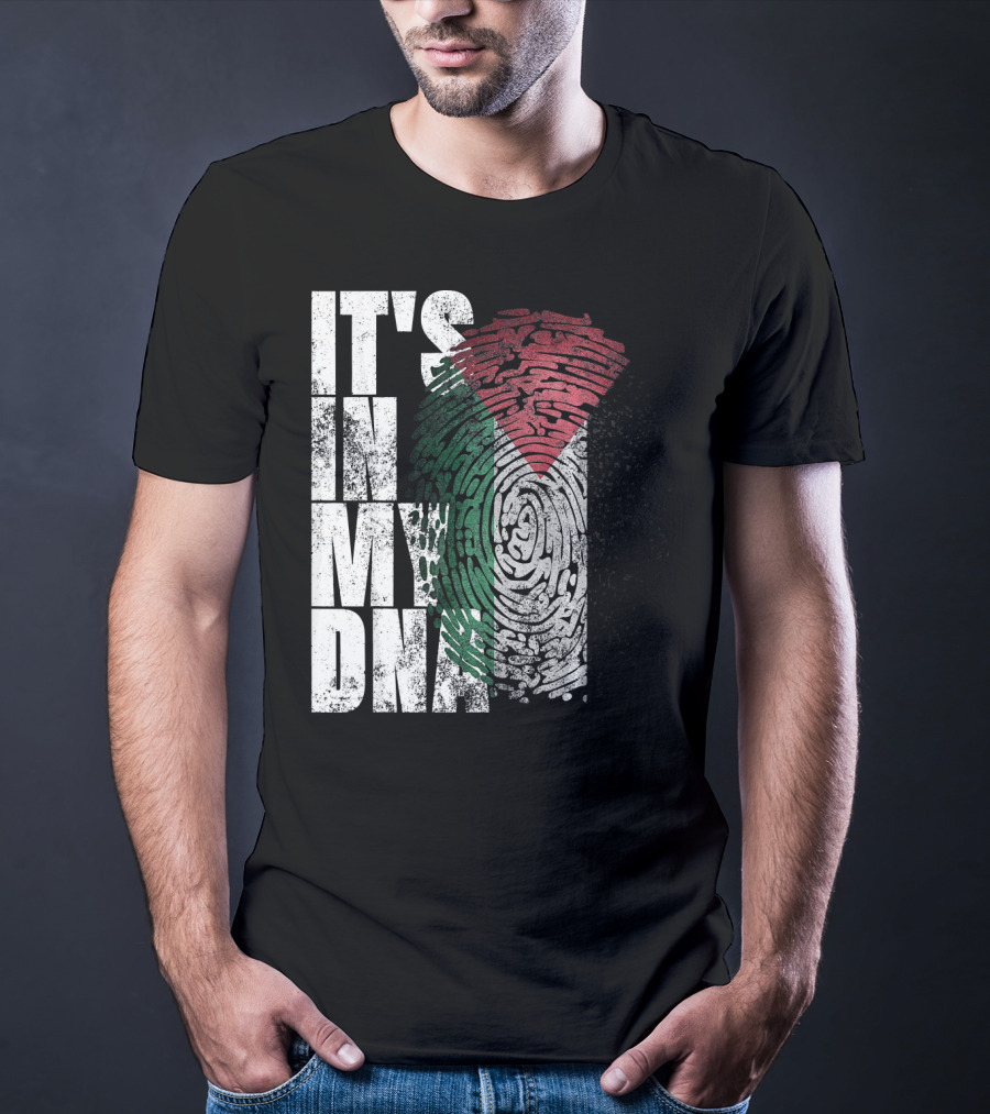 It's In My DNA Palestinian Flag Fingerprint T-Shirt