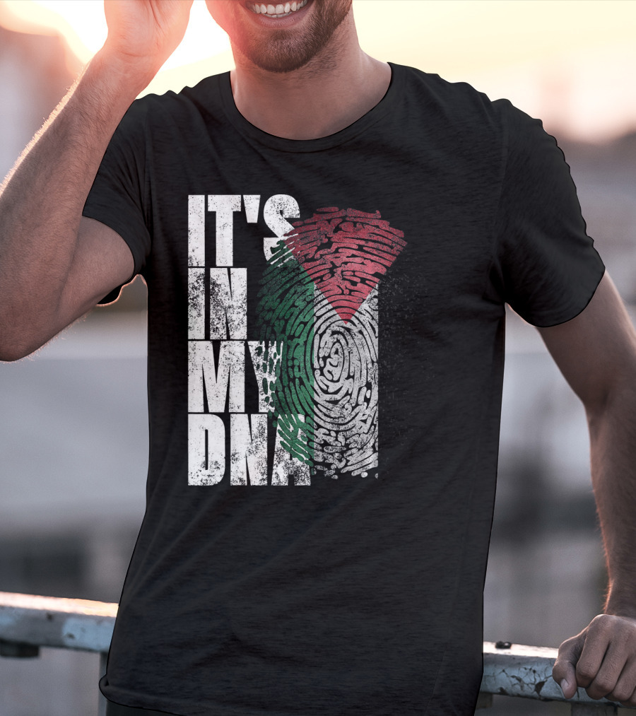 It's In My DNA Palestinian Flag Fingerprint T-Shirt