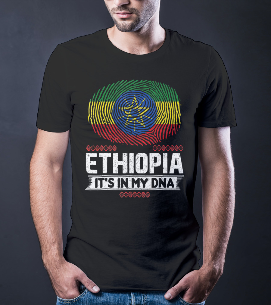 Ethiopia Fingerprint Flag It's In My DNA T-Shirt
