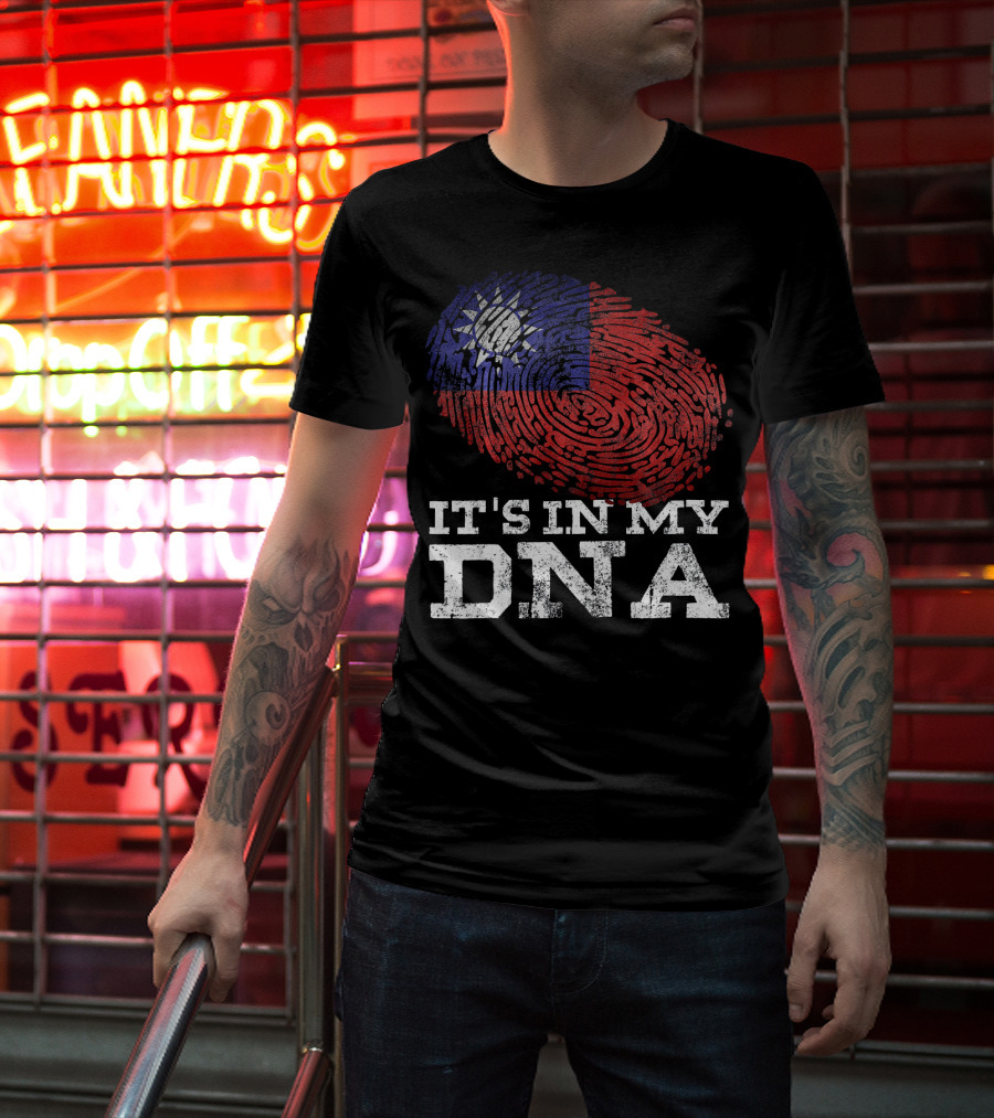 It's In My DNA Taiwanese Proud Asia Fingerprint Flag T-Shirt
